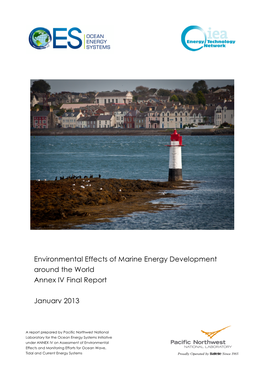 Environmental Effects of Marine Energy Development Around the World: Annex IV Final Report