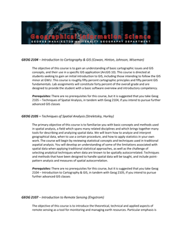 GEOG 2104 – Introduction to Cartography &