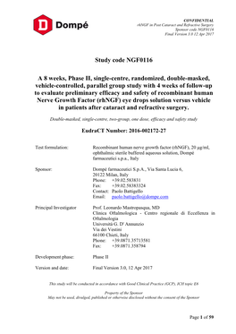 Study Protocol, Independently of the Fact That the Patient Is a Completer Or a Withdrawn Patient