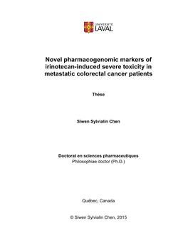 Novel Pharmacogenomic Markers of Irinotecan-Induced Severe Toxicity in Metastatic Colorectal Cancer Patients