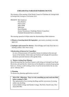 Chelsham & Farleigh Parish Council