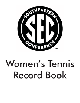 Women's Tennis Record Book.Indd