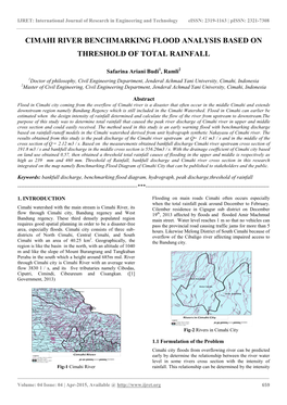 Cimahi River Benchmarking Flood Analysis Based on Threshold of Total Rainfall