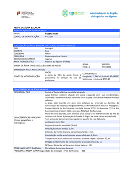 Administração Da Região Hidrográfica Do Algarve Fuseta-Mar