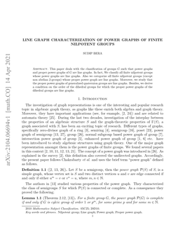 Arxiv:2104.06694V1 [Math.CO] 14 Apr 2021 H Rpriso Nagbacstructure Investig Algebraic Decades, an Two of Last the Examp Properties During for the (See, Enrich [25]