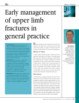 Early Management of Upper Limb Fractures in General Practice