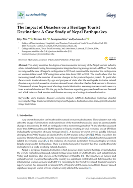 The Impact of Disasters on a Heritage Tourist Destination: a Case Study of Nepal Earthquakes