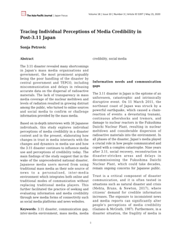 Tracing Individual Perceptions of Media Credibility in Post-3.11 Japan