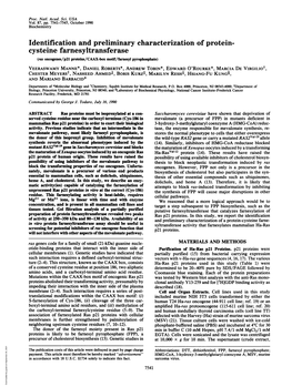 Cysteine Farnesyltransferase