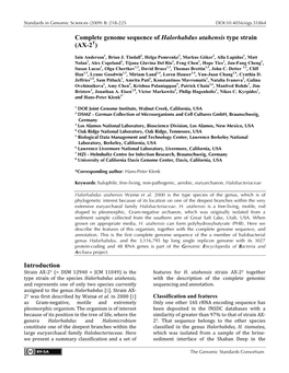 Halorhabdus Utahensis Type Strain (AX-2T)