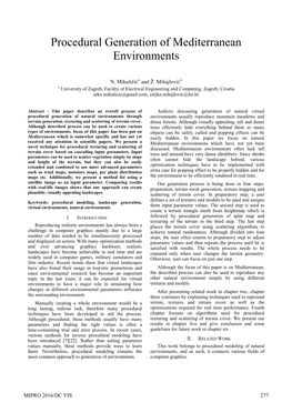 Procedural Generation of Mediterranean Environments