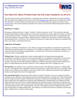 Hours Worked Under the Fair Labor Standards Act (FLSA)