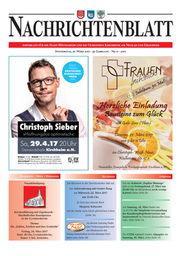 Amtsblatt Für Die Stadt Bönnigheim Und Die Gemeinden Kirchheim Am Neckar Und Erligheim