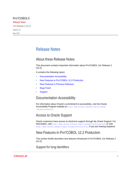 Release Notes 12C Release 2 (12.2) E85817-01 May 2017