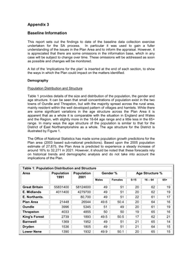 Appendix 3 Baseline Information