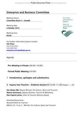 (Public Pack)Agenda Document for Enterprise and Business Committee