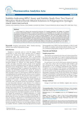 Stability-Indicating HPLC Assay and Stability Study Over Two Years Of