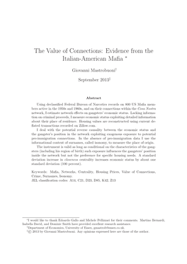 The Value of Connections: Evidence from the Italian-American Mafia