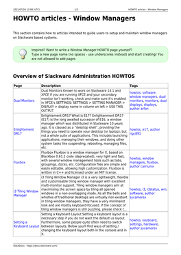 Window Managers HOWTO Articles - Window Managers