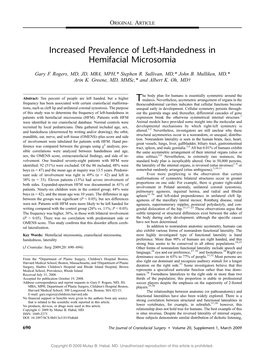 Increased Prevalence of Left-Handedness in Hemifacial Microsomia