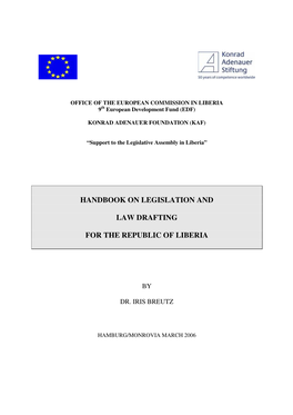 Handbook on Legislation and Law Drafting for The