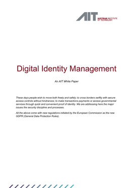 Digital Identity Management