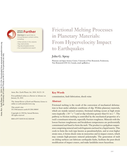 Spay-Frictional Melting