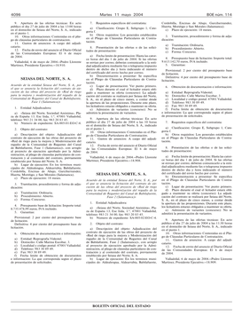 4096 Martes 11 Mayo 2004 Boenúm.114 SEIASA DEL NORTE