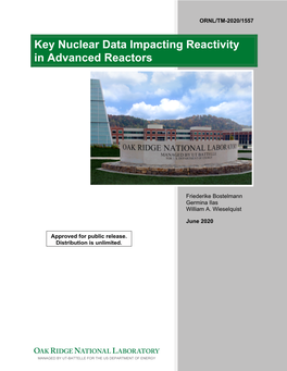 Key Nuclear Data Impacting Reactivity in Advanced Reactors