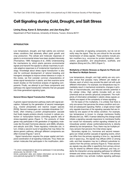 Cell Signaling During Cold, Drought, and Salt Stress