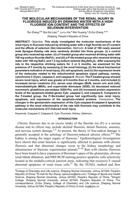 The Molecular Mechanisms of the Renal Injury In