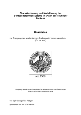 Charakterisierung Und Modellierung Des Buntsandsteinfließsystems Im Osten Des Thüringer Beckens