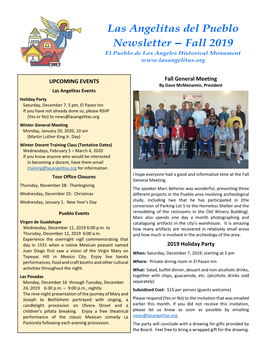 Las Angelitas Del Pueblo Newsletter – Fall 2019 El Pueblo De Los Angeles Historical Monument