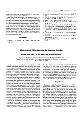 Photolysis of Chlorobenzene in Aqueous Solution