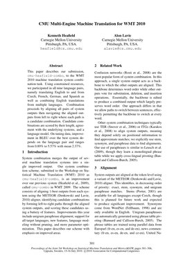 CMU Multi-Engine Machine Translation for WMT 2010