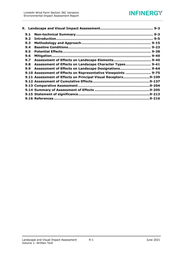 9. Landscape and Visual Impact Assessment