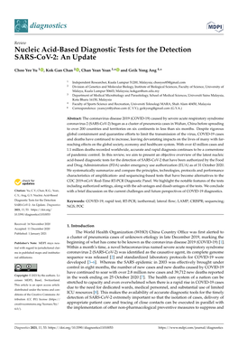 Nucleic Acid-Based Diagnostic Tests for the Detection SARS-Cov-2: an Update