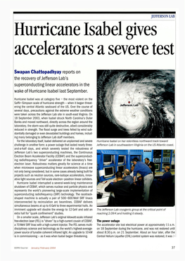 Hurricane Isabel Gives Accelerators a Severe Test