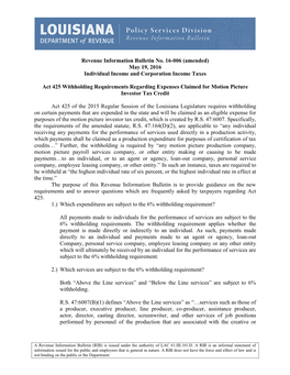 May 19, 2016 Individual Income and Corporation Income Taxes Act 425