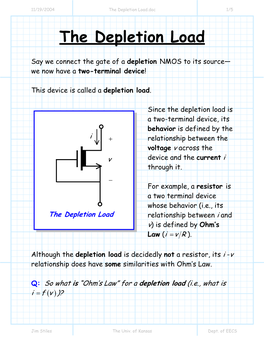 The Depletion Load.Doc 1/5