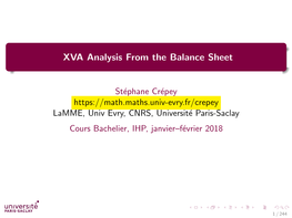 XVA Analysis from the Balance Sheet