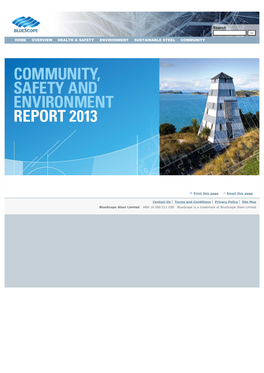 Bluescope Community Safety Environment Report 2013