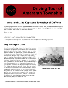 Driving Tour of Amaranth Township