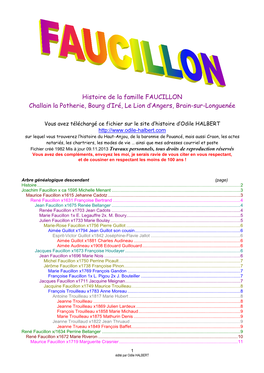FAUCILLON Challain La Potherie, Bourg D’Iré, Le Lion D’Angers, Brain-Sur-Longuenée