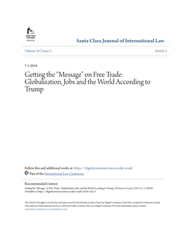 Getting the Â•Œmessageâ•Š on Free Trade: Globalization, Jobs and The