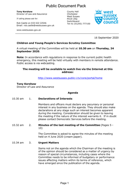 (Public Pack)Agenda Document for Children and Young People's