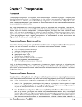 Chapter 7 - Transportation Framework