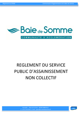 Reglement Du Service Public D'assainissement Non