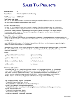 Sales Tax Projects