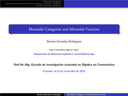 Monoidal Categories and Monoidal Functors